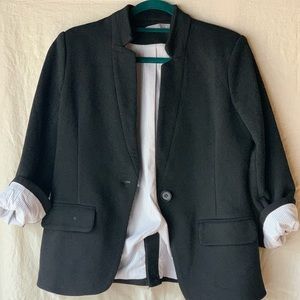 Black Olivia Moon cotton blend blazer size S NWOT